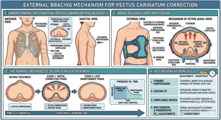 Bracing for pectus Carinatum.