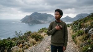 Teenager experiencing breathing difficulty in cool weather, a symptom that can be linked to pectus excavatum.