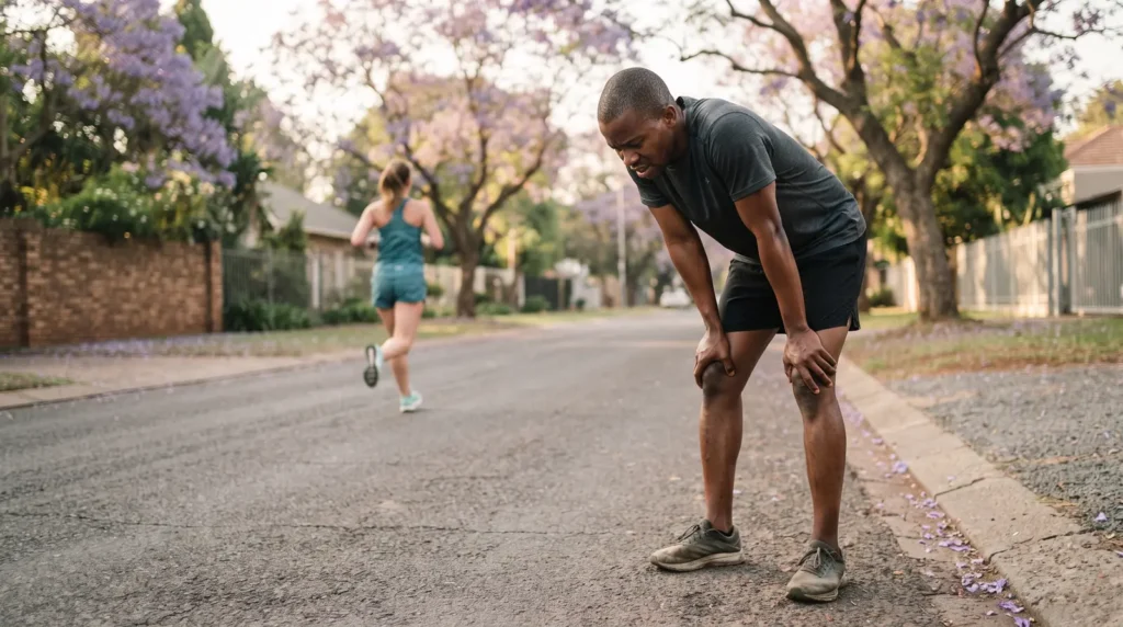 Adult runner short of breath, a common symptom of pectus excavatum in adults